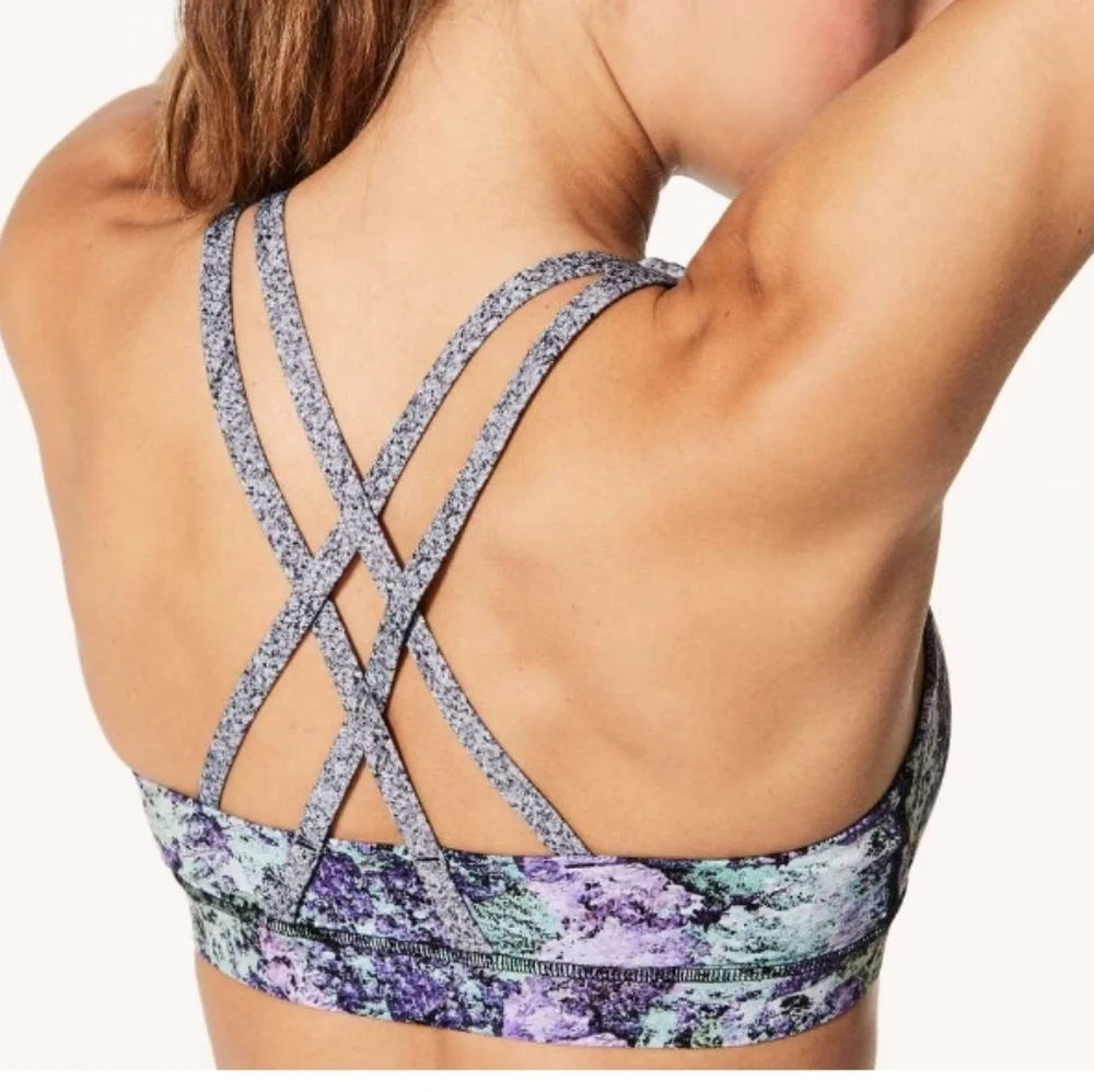 Lululemon Energy Bra‎ (Nulux). Purple green black. Size 6.